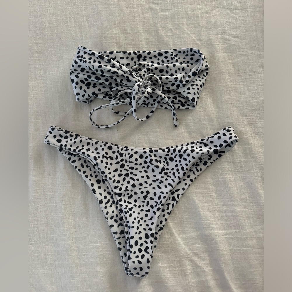 Strapless polka dot bikini set size XS